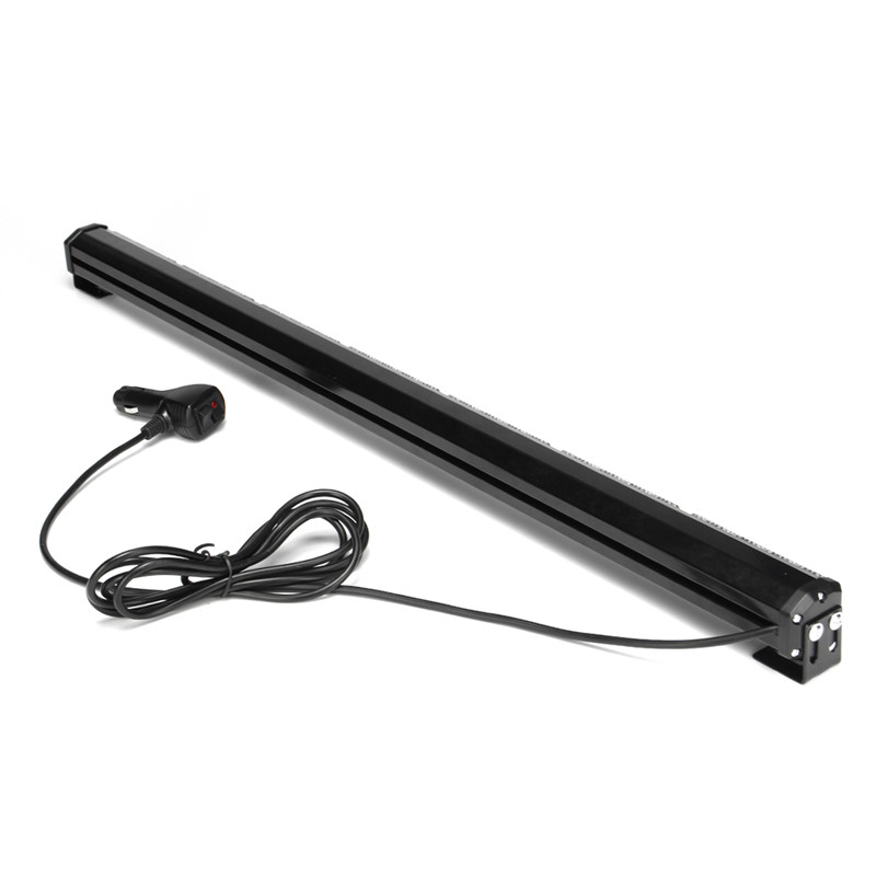 31quot-28-LED-Car-Flashing-Warning-Light-Bar-Traffic-Flash-Strobe-Lamp-DC12V-Amber--White-1346562