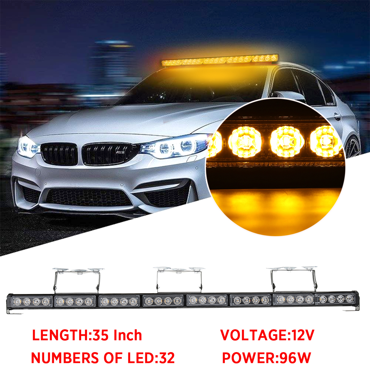 35-32-LED-Car-Truck-Emergency-Warning-Flash-Strobe-Light-Bar-Amber-12V-96W-1778963