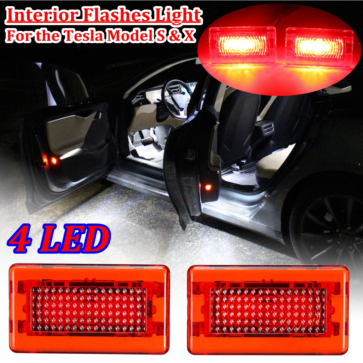 4-SMD-LED-Door-Side-Warning-Signal-Light-High-Output-Interior-Flash-Lamp-Red-Upgrade-2PCS-for-Tesla--1478754
