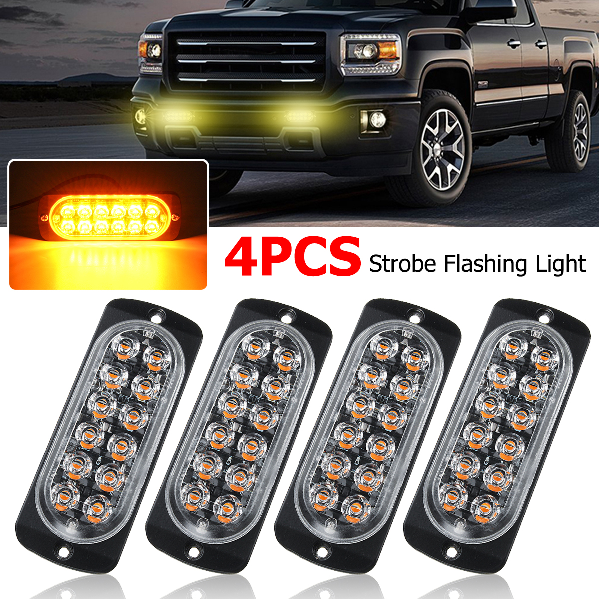 4PCS-36W-12-LED-Ultra-thin-Car-Emergency-Flashing-Lights-Flash-Warning-Strobe-Lamp-1224V-Amber-1611416