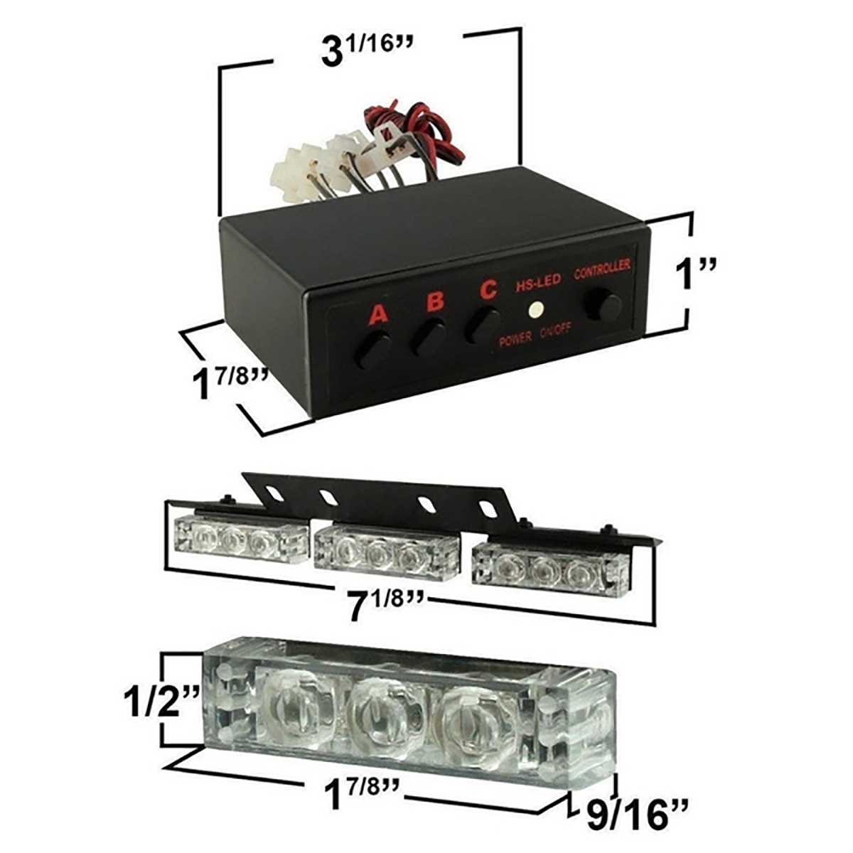 54-LED-Emergency-Car-Truck-Strobe-Flash-Safety-Light-Bars-Warning-Deck-Dash-1777109