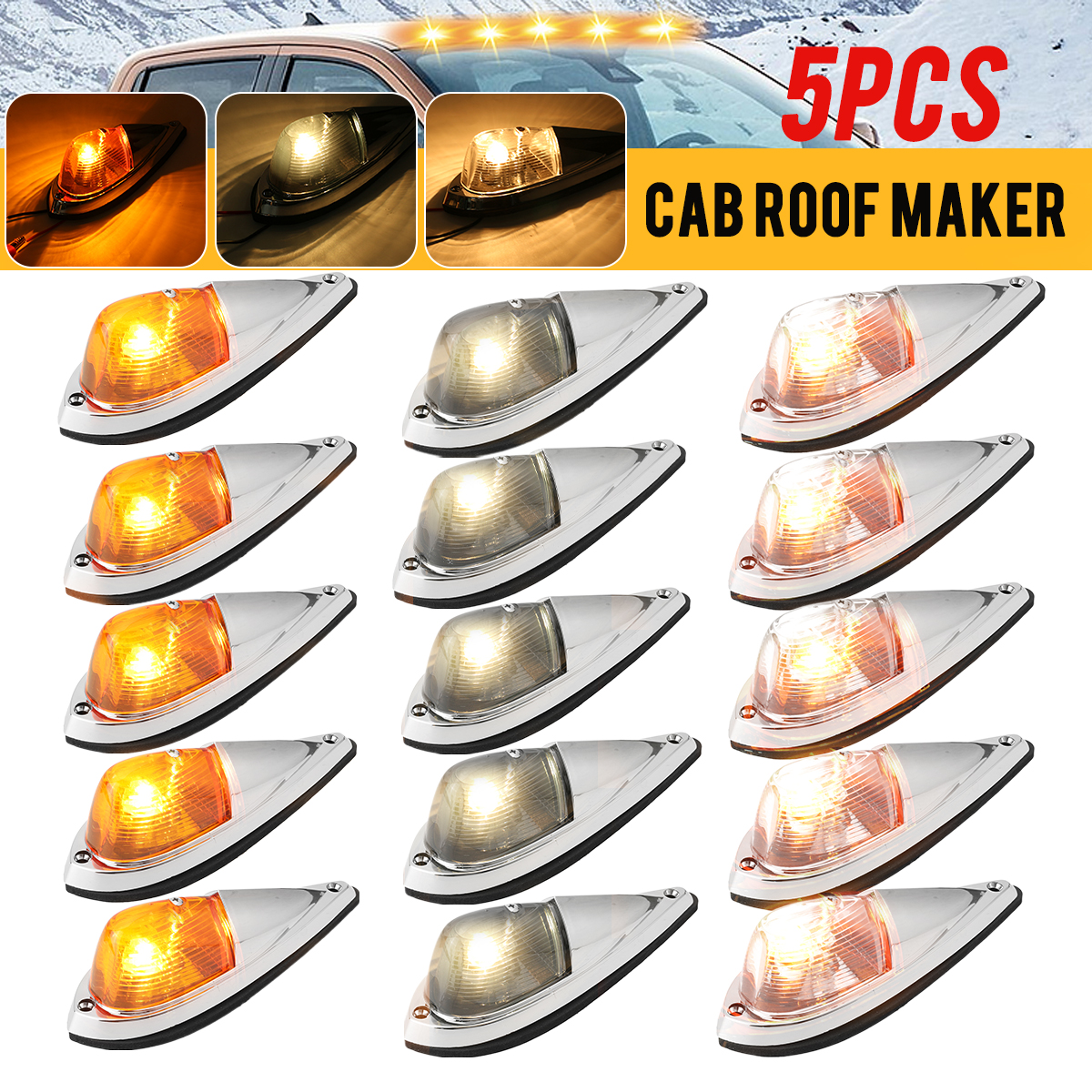 5PCS-12V-Cab-Roof-Light-Yellow-Marker-Warning-Running-Lamp-With-Base-Housing-Car-Truck-Van-SUV-Lorry-1811920