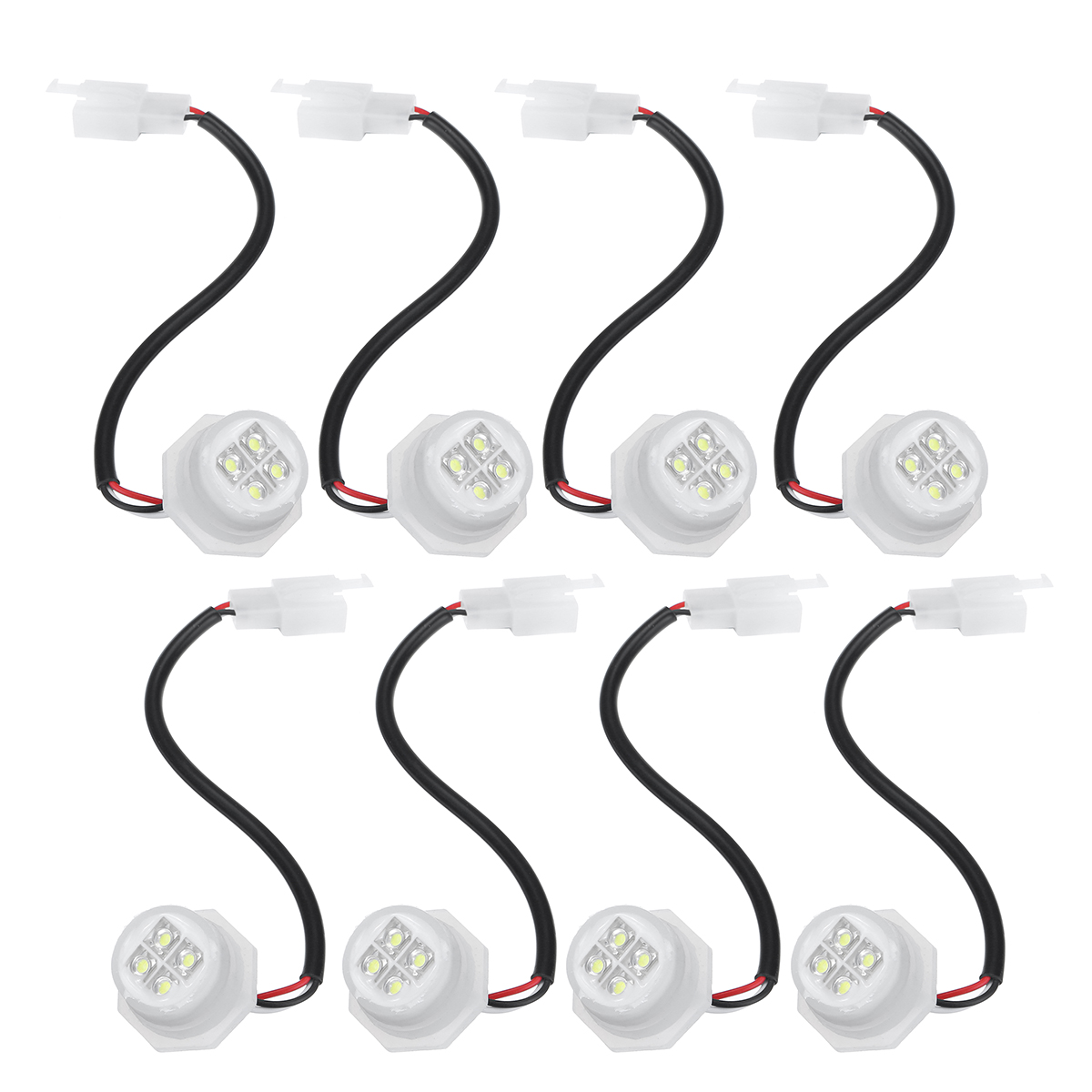 8-LED-Bulbs-Car-Emergency-Warning-Strobe-Light-Kit-160W-12V-Amber-White-Bulbs-Universal-1629001