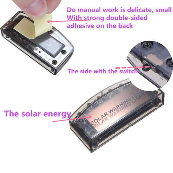 Auto-Solar-Charger-LED-Car-Burglar-Alarm-Warning-Blue-Light-Sensor-Security-994033