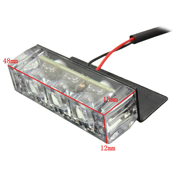 Car-12V-6-Amber-LED-Flashing-Grill-Lights-Bar-Strobes-Warning-Recovery-Breakdown-994034