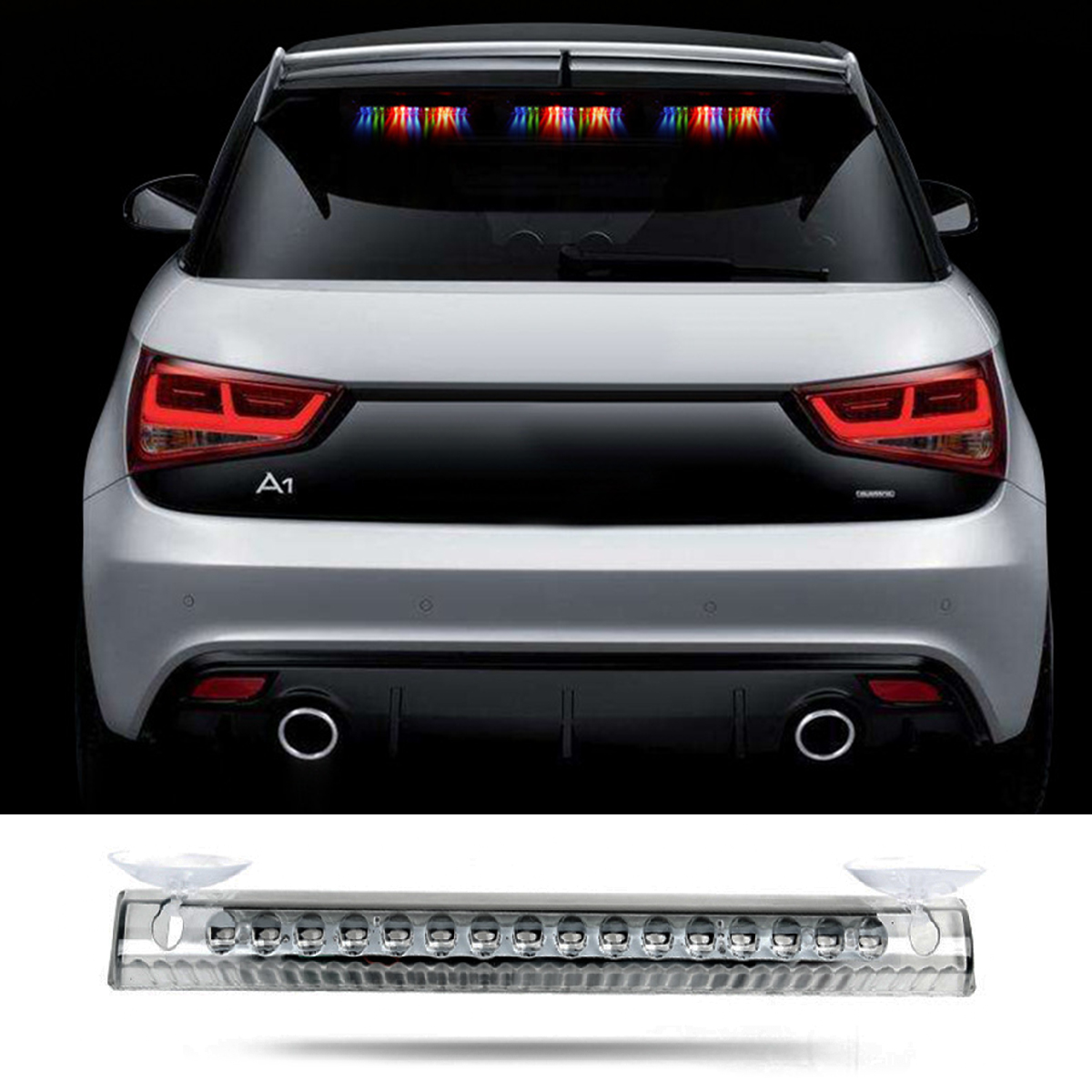 Car-LED-RGB-16-Color-Solar-Remote-Control-Warning-Emergency-Strobe-Light--Anti-tailing-12V-8W-1605079