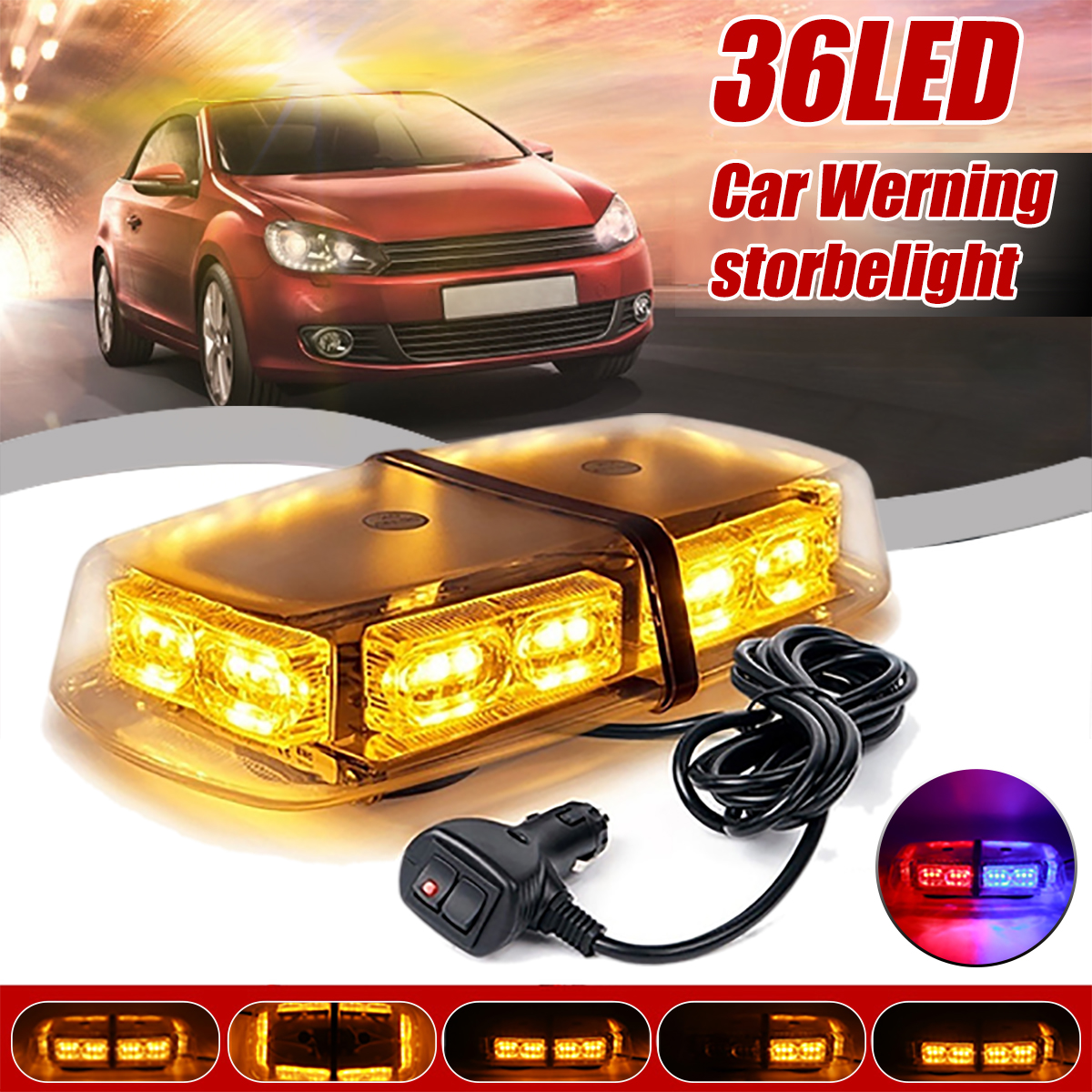 Strobe-Light-36LED-Amber-Recover-Lights-Waterproof-Car-Emergency-Light-Warning-1778966