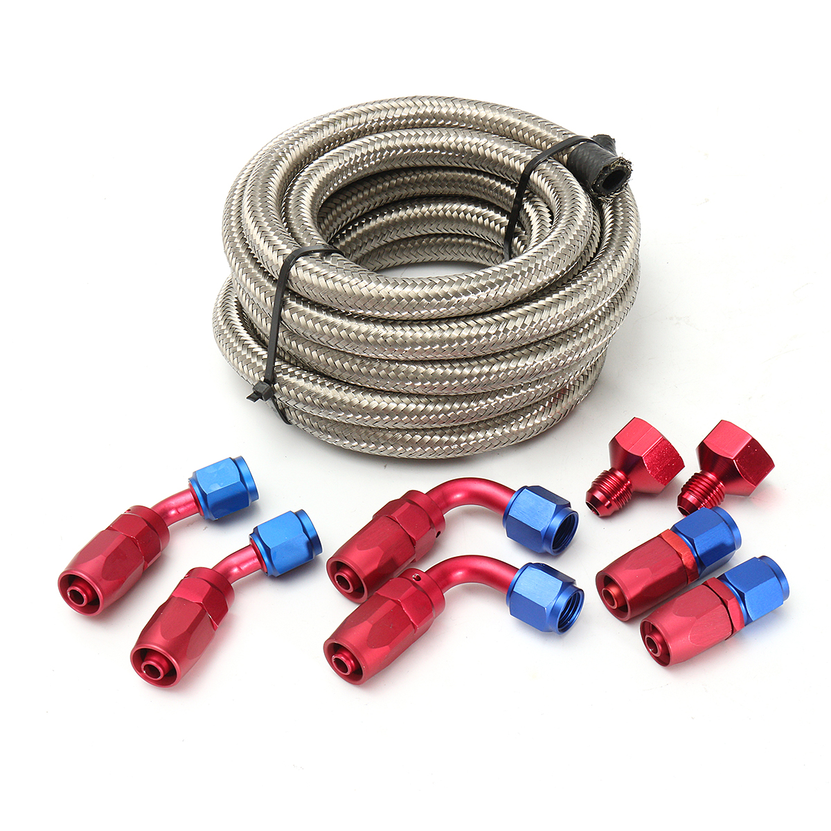 Aluminum-Cell-AN10-AN6-Fitting-Braided-Steel-FeedFuel-Gas-Tank-Return-Hose-Line-Kit-1427920