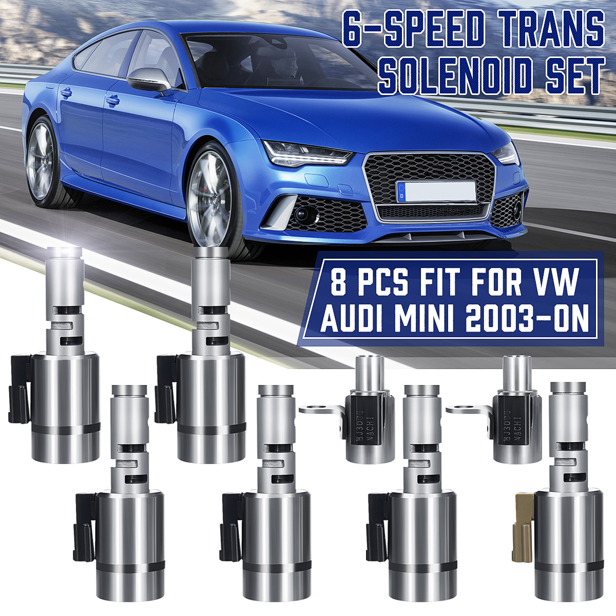 6-Speed-Trans-Solenoid-Set-8Pcs-Fit-For-VW-Mini-2003-On-09G-TF-60SNTF60SN-1701261