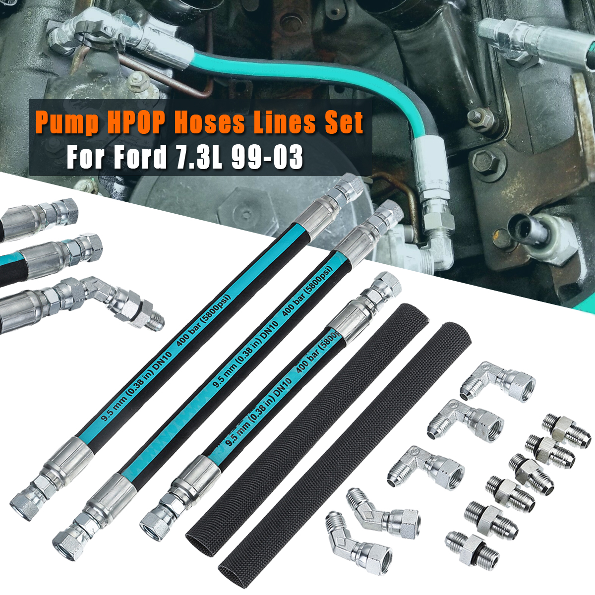 Car-Powerstroke-High-Pressure-OilPump-HPOP-Hoses-Lines-Set-For-Ford-73L-1999-2003-1673253