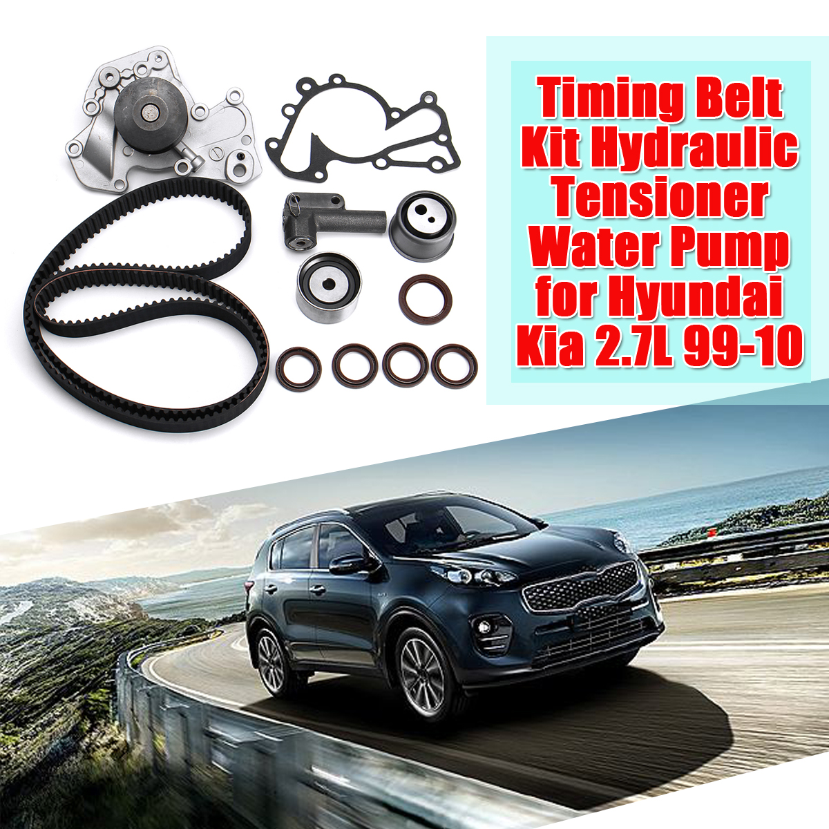 Timing-Belt-Kit-Hydraulic-Tensioner-Water-Pump-for-Hyundai-Kia-27L-99-10-1597189