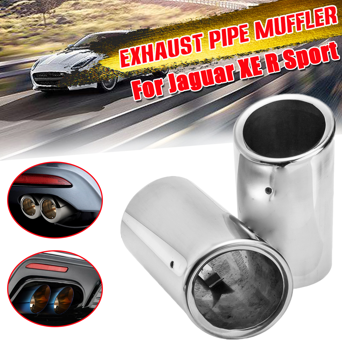 2PCS-Stainless-Steel-Exhaust-Pipe-Muffler-Tail-Tip-Pipe-For-Jaguar-XE-R-Sport-1701199