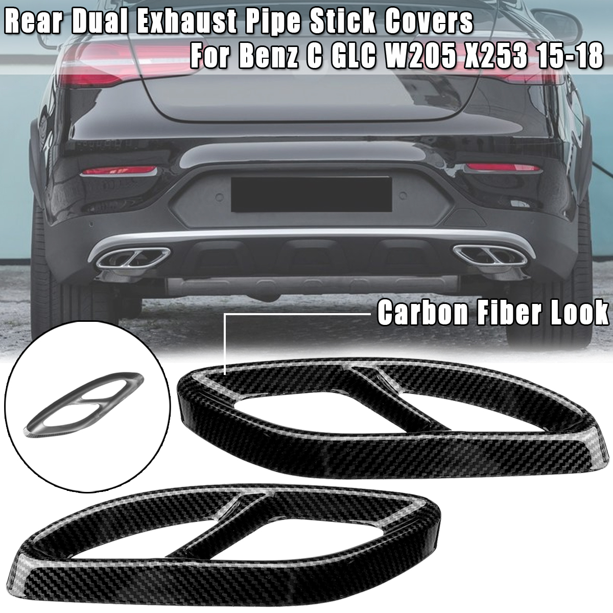 2Pcs-Car-Carbon-Look-Rear-Dual-Exhaust-Pipe-Stick-Covers-Auto-Exhaust-Muffler-For-Benz-C-GLC-W205-X2-1558196