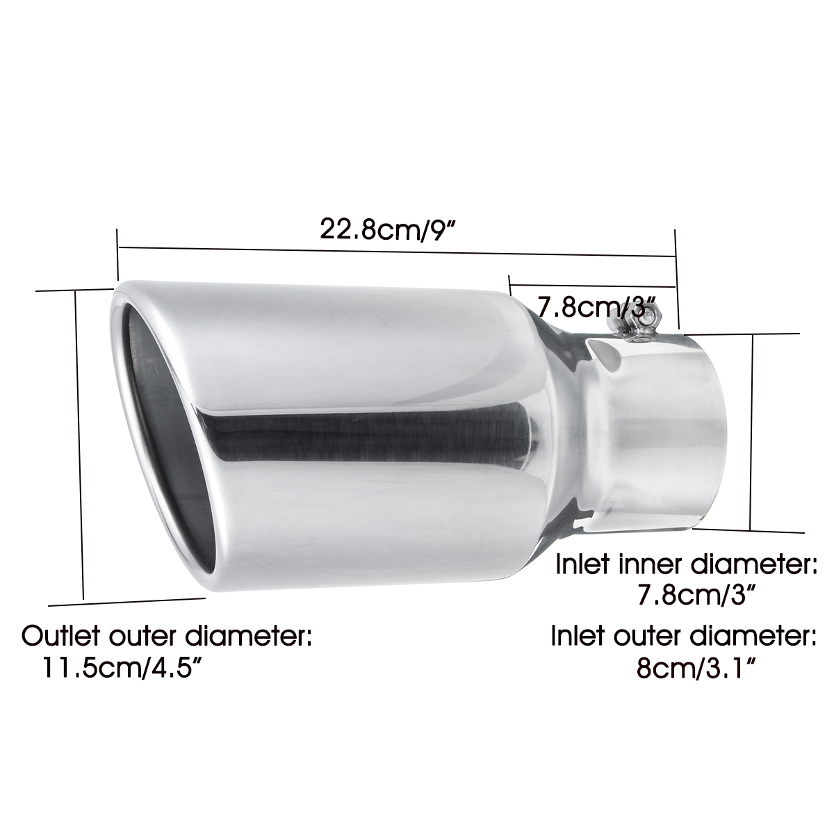 3-Inlet-45-Outlet-Car-Exhaust-Muffler-Pipe-Tail-Tube-Stainless-Steel-1813569