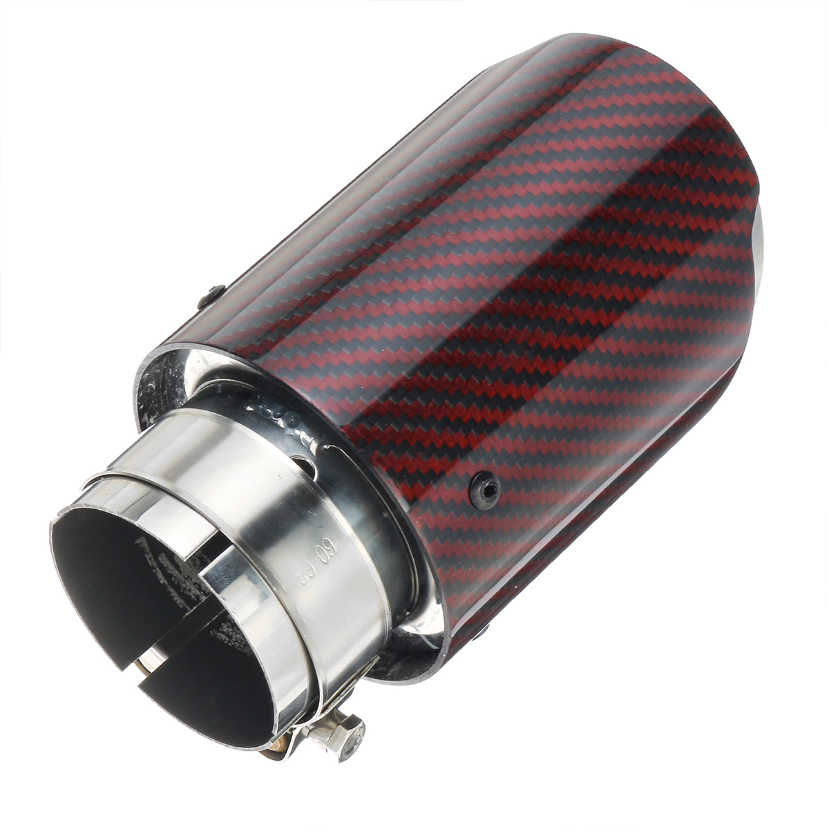 63MM-Universal-Real-Glossy-Carbon-Fiber-Red-Exhaust-Muffler-Tip-End-Tail-Pipe-1428008