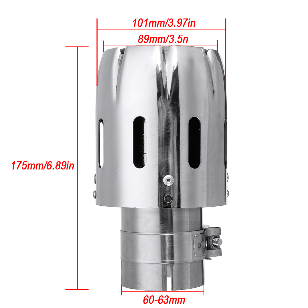 63mm-IN-101mm-Out-Stainless-Steel-Exhaust-Muffler-Blue-Red-LED-Light-1683561