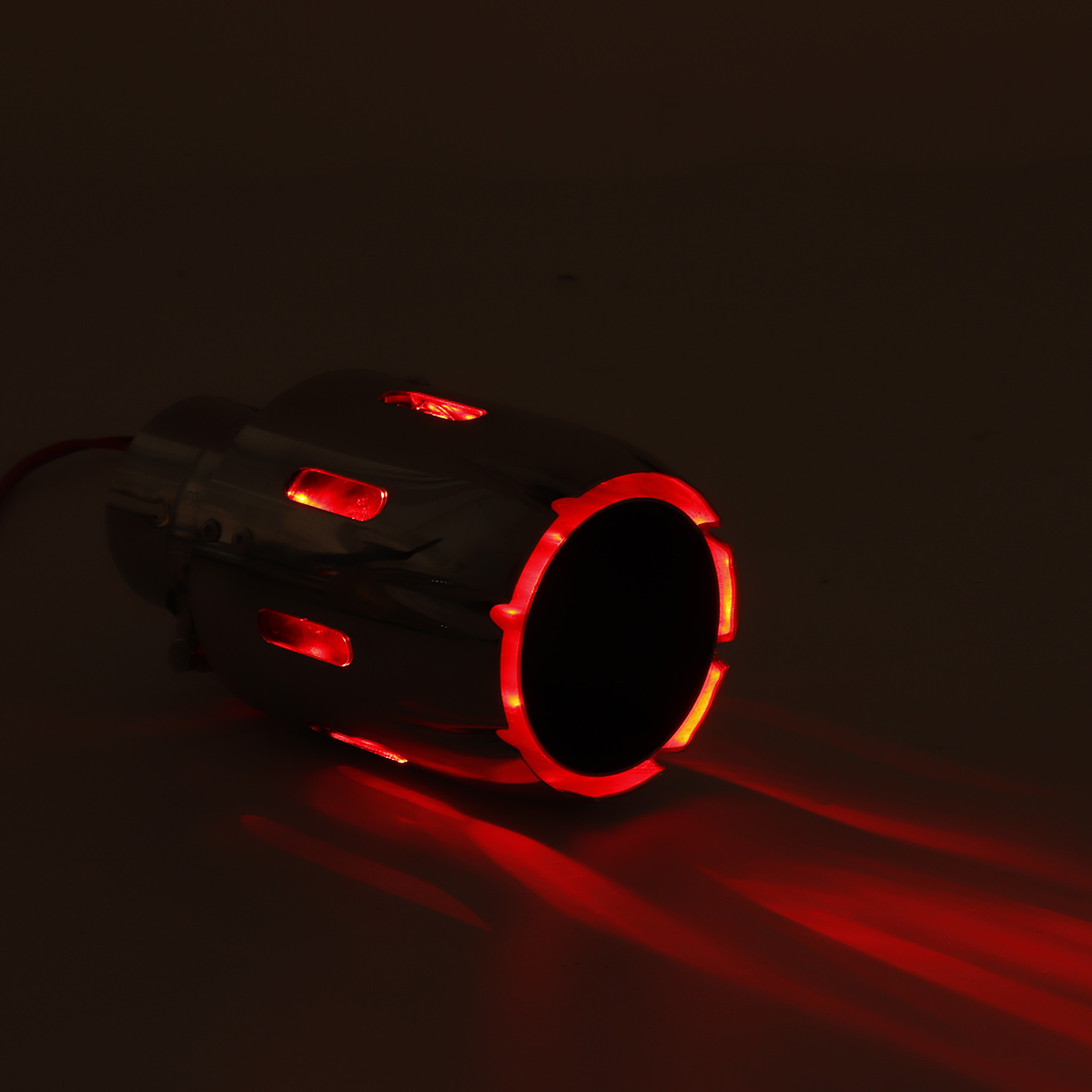 63mm-IN-101mm-Out-Stainless-Steel-Exhaust-Muffler-Blue-Red-LED-Light-1683561