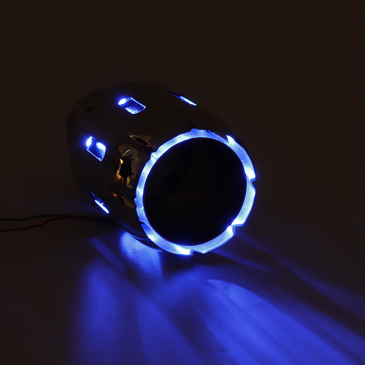 63mm-IN-101mm-Out-Stainless-Steel-Exhaust-Muffler-Blue-Red-LED-Light-1683561