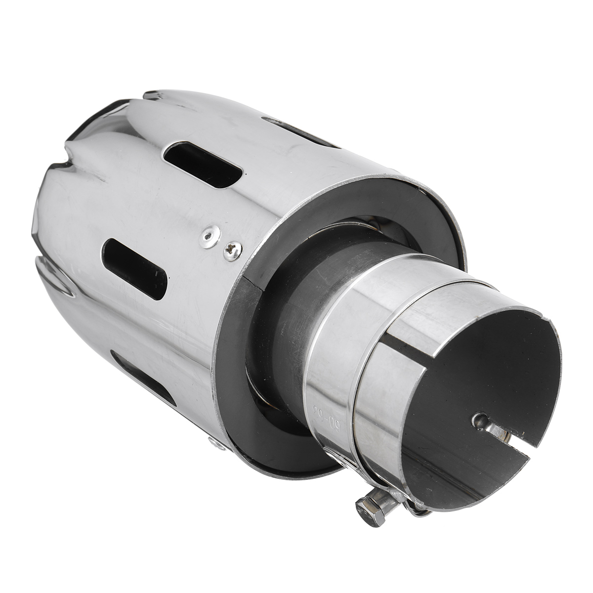 63mm-IN-101mm-Out-Stainless-Steel-Exhaust-Muffler-Blue-Red-LED-Light-1683561