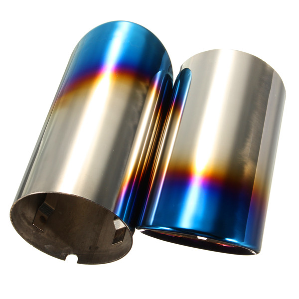 Pair-Bluing-Muffler-Exhaust-Tailpipes-Tips-For-BMW-E90-E92-328i-325i-3-Series-1021784