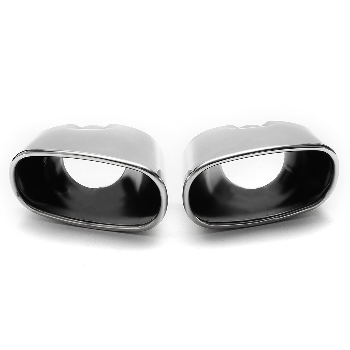 Pair-Chrome-Exhaust-Dual-Tailpipe-Muffler-Tip-Stainless-Steel-For-Bmw-1168595