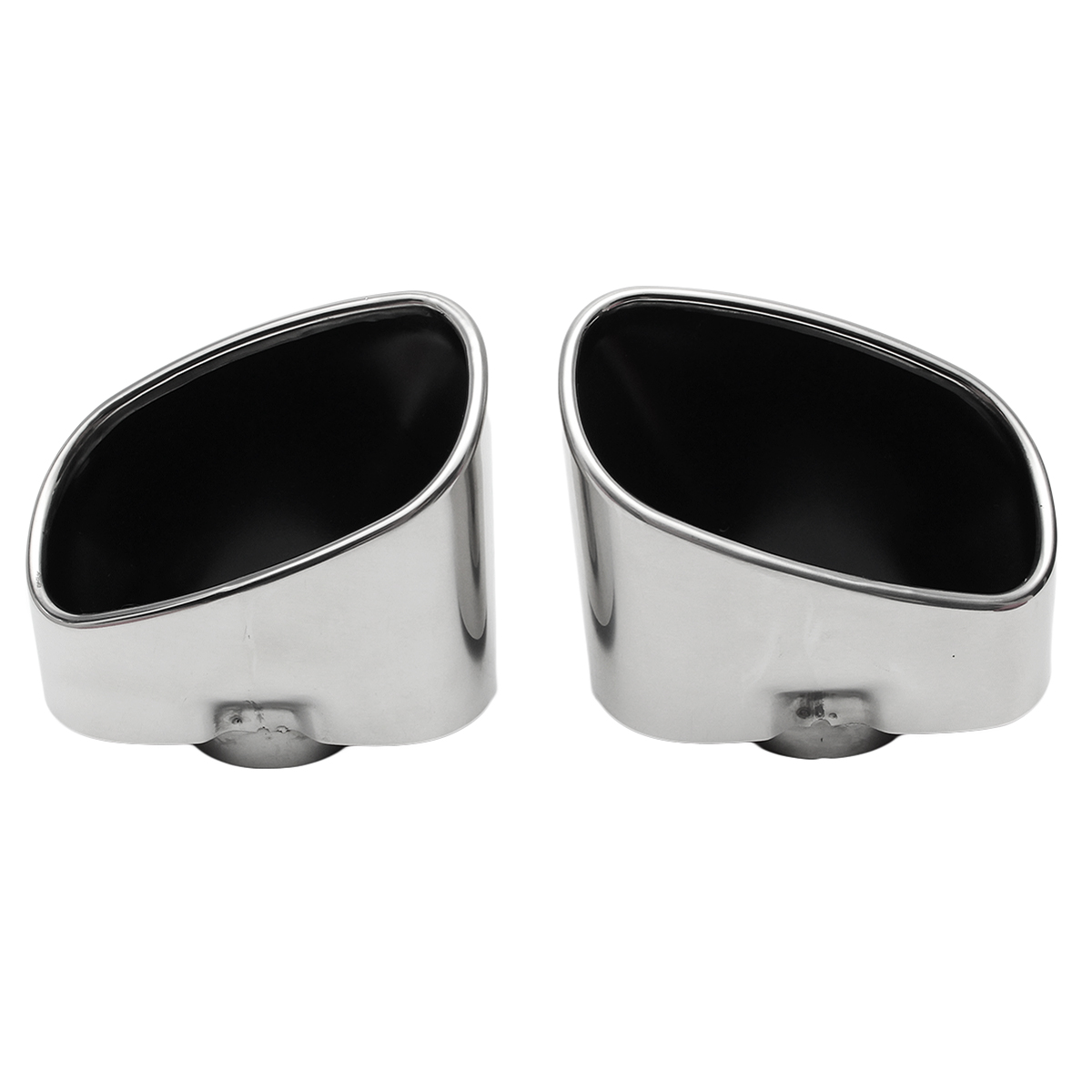 Pair-Chrome-Exhaust-Dual-Tailpipe-Muffler-Tip-Stainless-Steel-For-Bmw-1168595