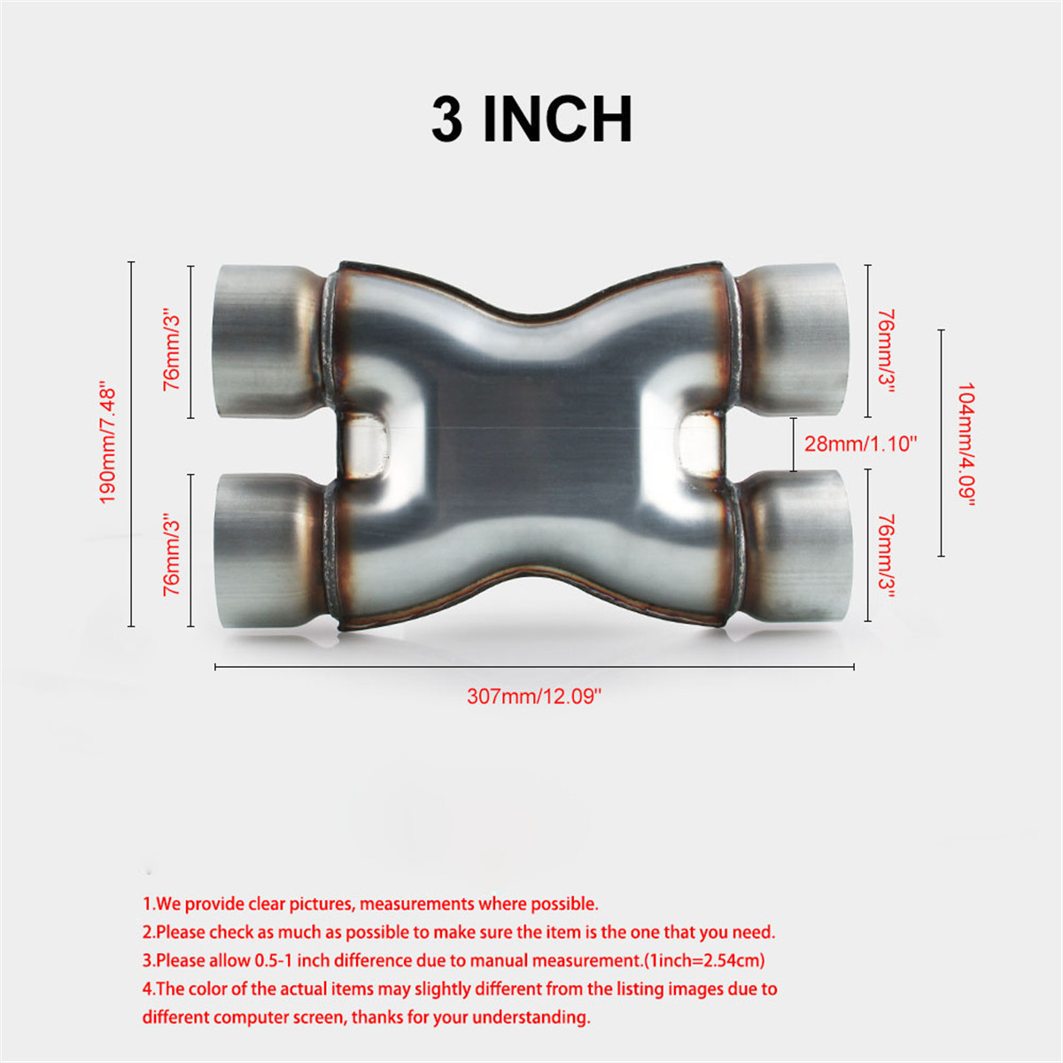 SXP6-Mild-Steel-Exhaust-X-Pipe-Adapter-Connector-3-inch-Dual-to-3-inch-Dual-Silver-1284046