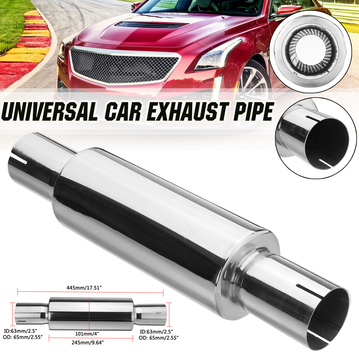 Universal-25-ID-17-Long-Resonator-Exhaust-Muffler-Silencer-Stainless-Steel-1813571