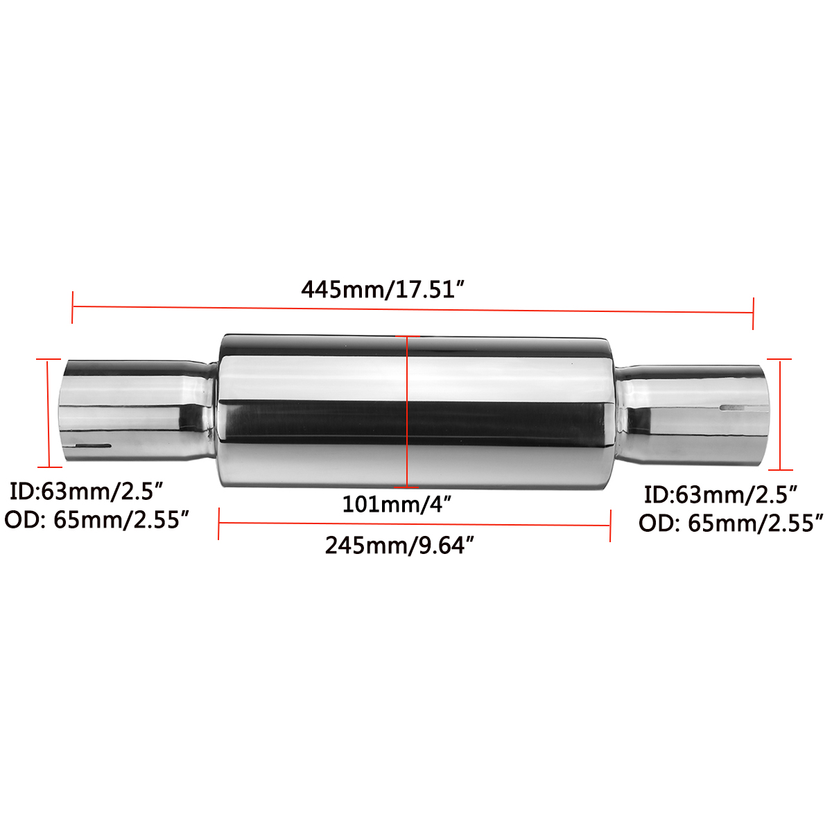 Universal-25-ID-17-Long-Resonator-Exhaust-Muffler-Silencer-Stainless-Steel-1813571