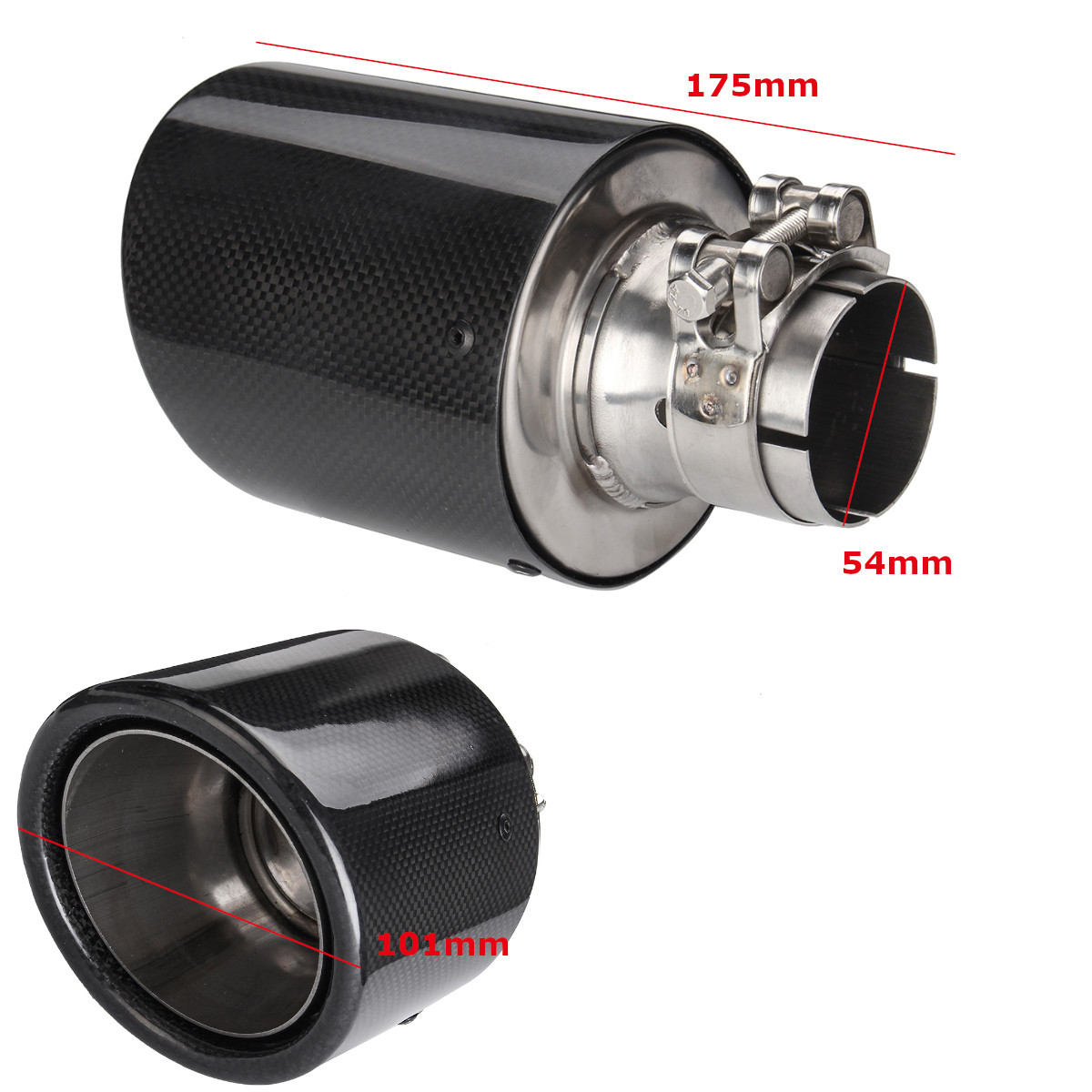 Universal-2quot-54-101mm-Glossy-Black-Carbon-Fiber-Car-Exhaust-Tip-End-Pipe-Muffler-1813573