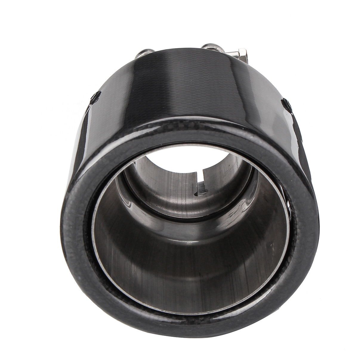 Universal-2quot-54-101mm-Glossy-Black-Carbon-Fiber-Car-Exhaust-Tip-End-Pipe-Muffler-1813573