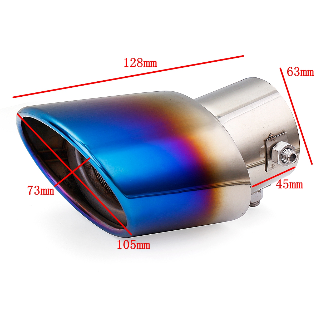 Universal-Blue-Grilled-Half-Grilled-Muffler-Exhaust-Tip-End-Tail-Pipe-1787504