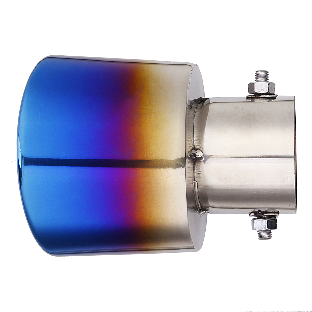 Universal-Blue-Grilled-Half-Grilled-Muffler-Exhaust-Tip-End-Tail-Pipe-1787504