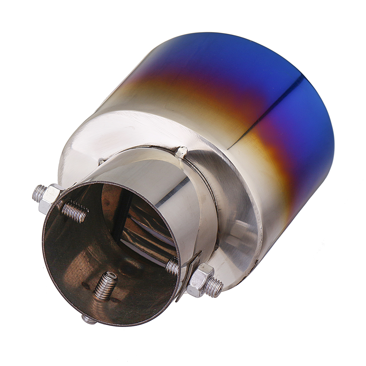 Universal-Blue-Grilled-Half-Grilled-Muffler-Exhaust-Tip-End-Tail-Pipe-1787504