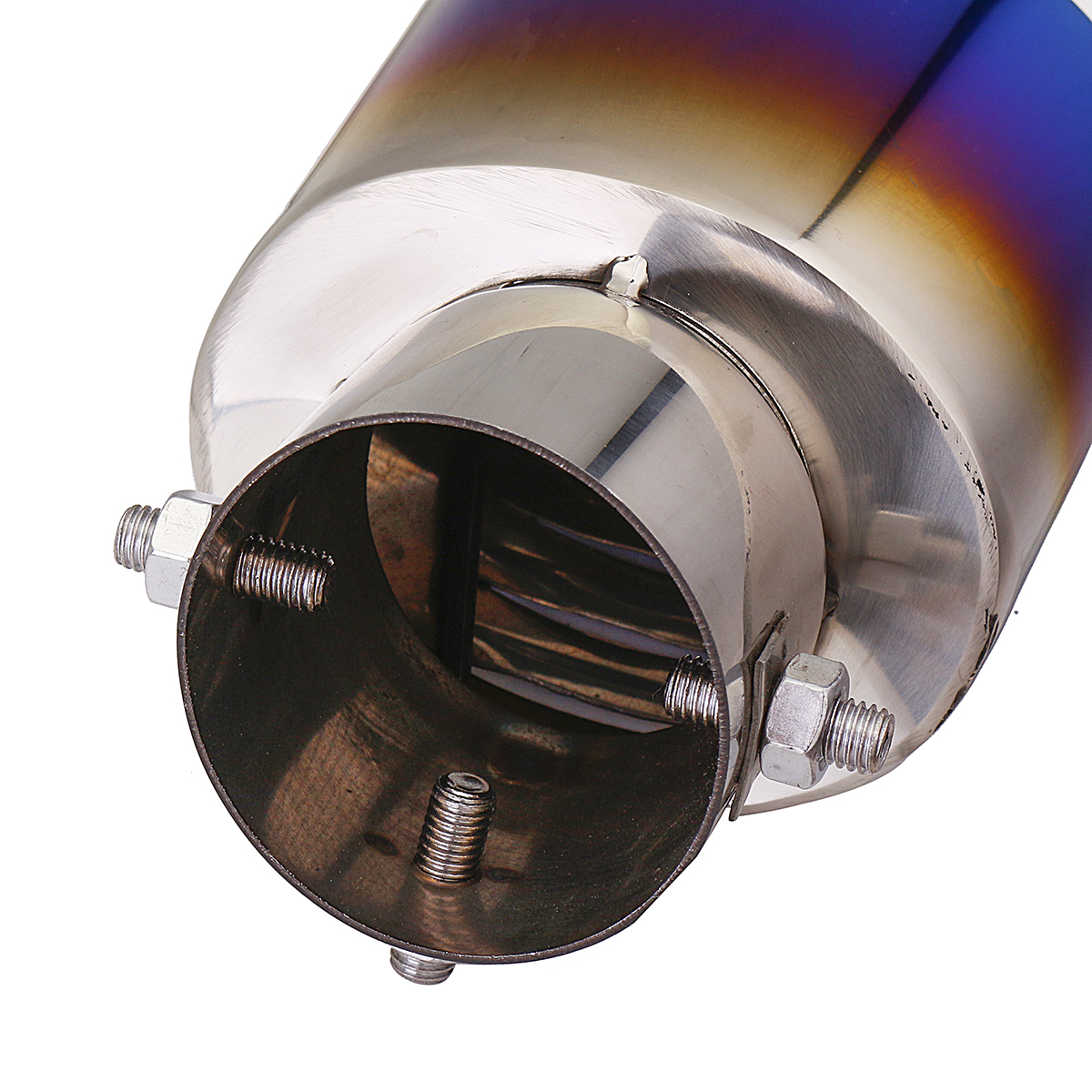 Universal-Blue-Grilled-Half-Grilled-Muffler-Exhaust-Tip-End-Tail-Pipe-1787504