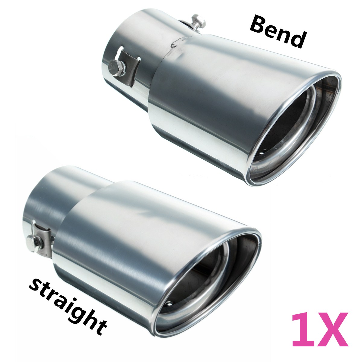 Universal-Car-Exhause-Muffler-Stainless-Steel-Pipe-Modified-Rear-Tail-Throat-1228453