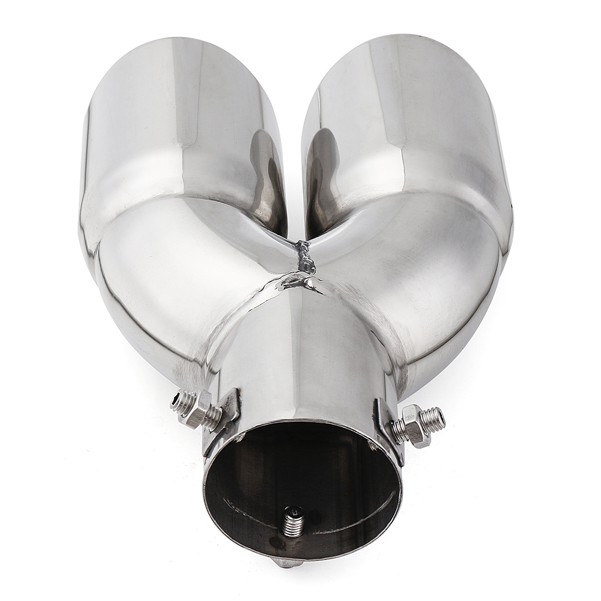 Universal-Silver-Double-Outlet-Exhaust-Muffler-Tip-End-Tail-Pipe-1328135