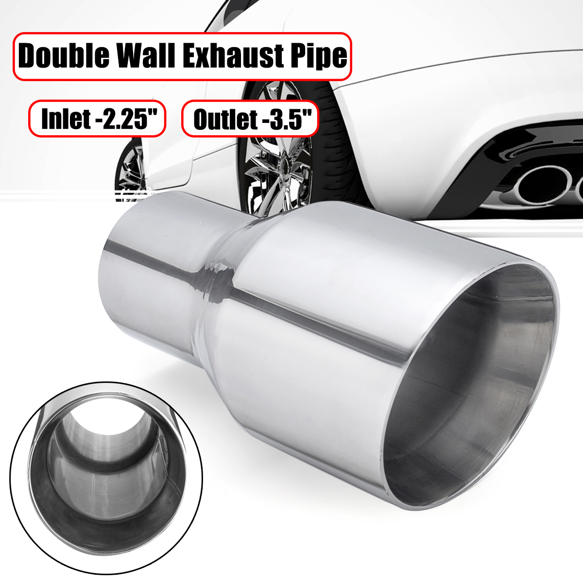 Universal-Stainless-Steel-Exhaust-Muffler-Double-Wall-Round-Slant-225-Inch-Inelt-35-Inch-Outlet-1353254