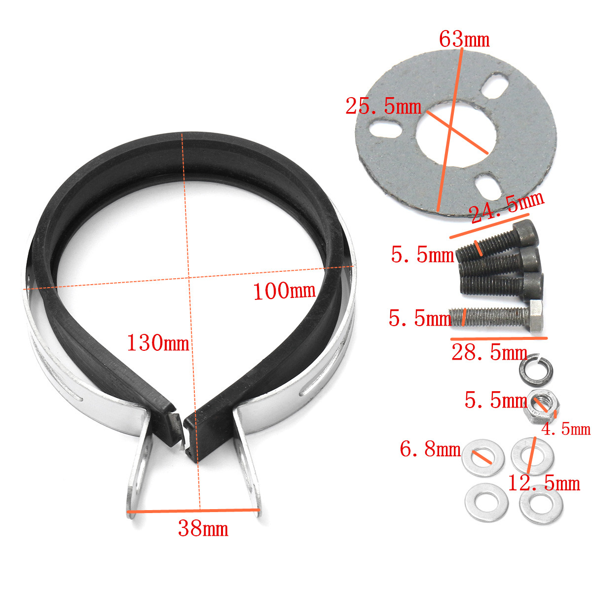 100cc-50mm-Chinese-Scooter-Big-Bore-Exhaust-Performance-Kit-Power-Pack-GY6-50cc-1236703