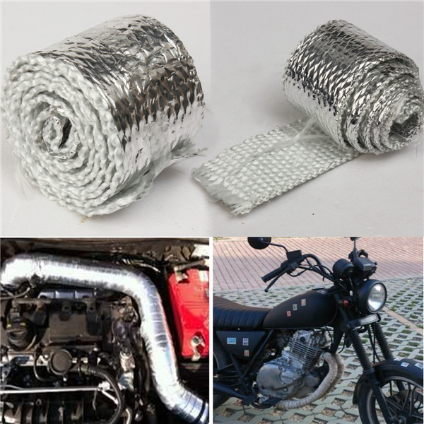 1m-Chrome-Exhaust-Thermal-Heat-Wrap-Tailpipes-Down-Pipe-Kit-Car-Motorcycle-979204