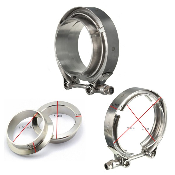 25Inch-V-Band-Clamp-with-Flanges-Turbo-Exhaust-Down-Pipe-Universal-Stainless-63mm-1009436