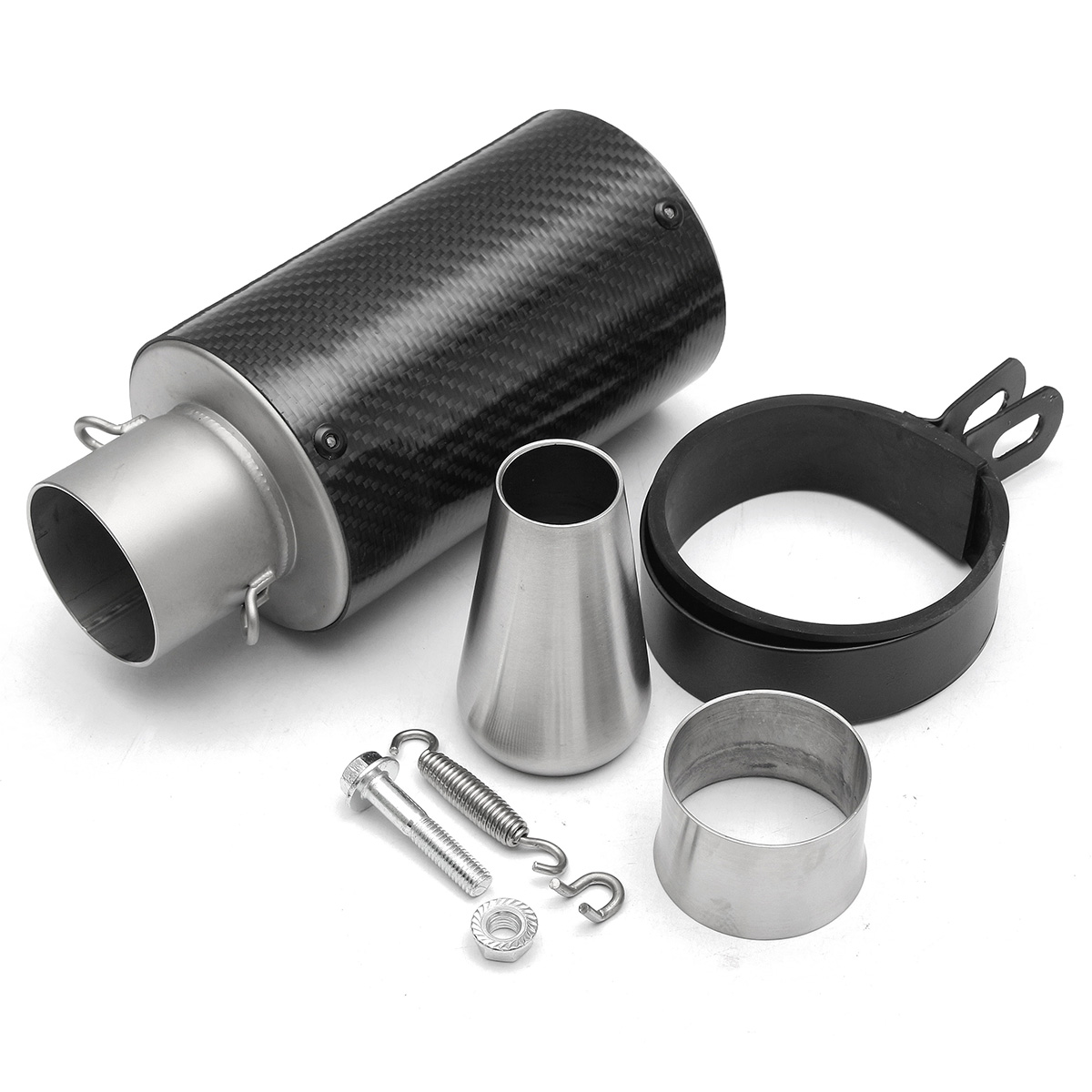 28-51mm-Motorcycle-Cylinder-Exhaust-Muffler-Pipe-BluingCarbon-Fiber-Universal-1124075