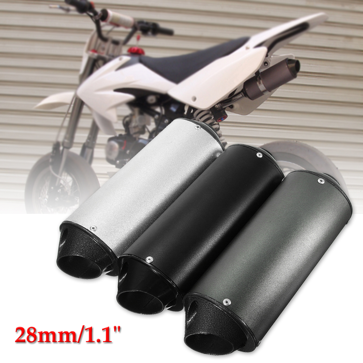 28mm-Muffler-Exhaust-PipeClamp-For-Dirt-Pit-Pro-Quad-Bike-ATV-50110125150cc-1259970