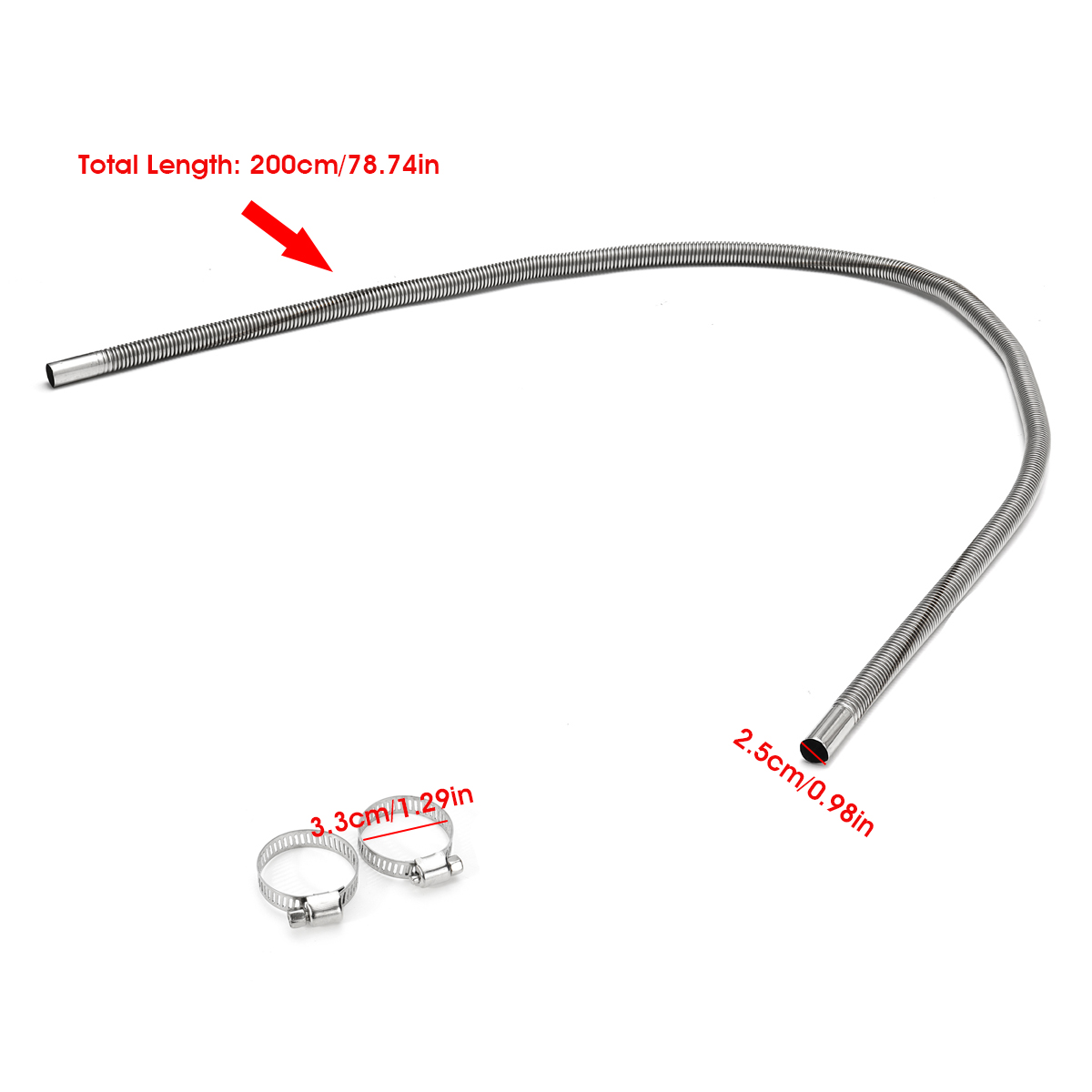 2M-25cm-Stainless-Steel-Exhaust-Pipe-Parking-Air-Heater-Tank-Diesel-Gas-Vent-1607842