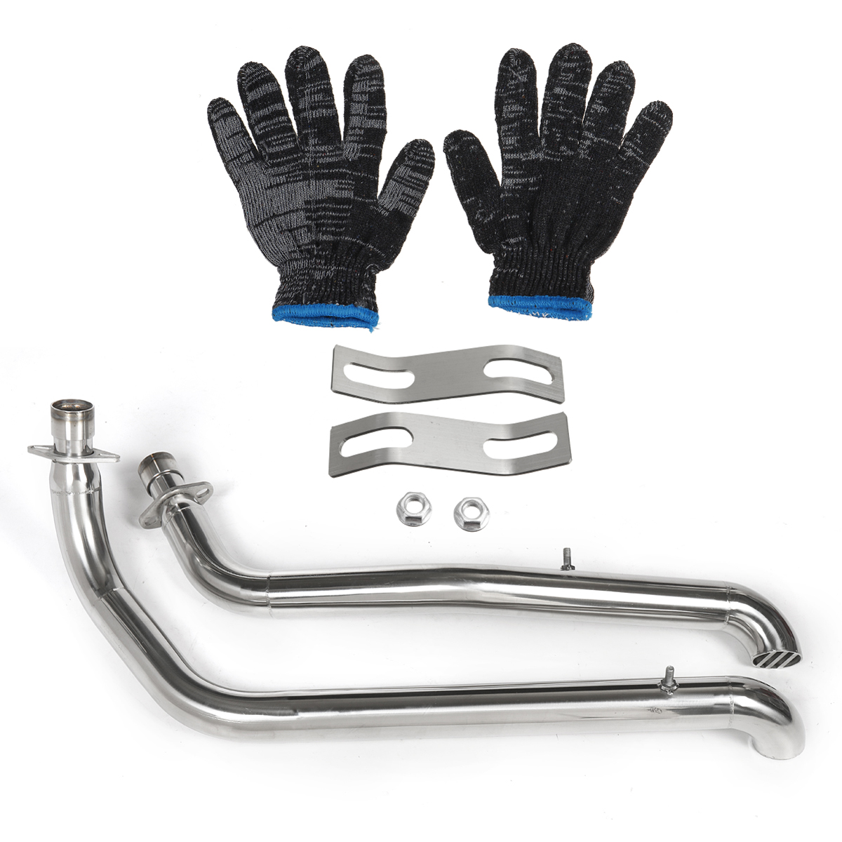 2PCS-Chrome-Pipes-Full-Exhaust-System--Silencer-For-Honda-STEED-VLX400-VLX600-1812668