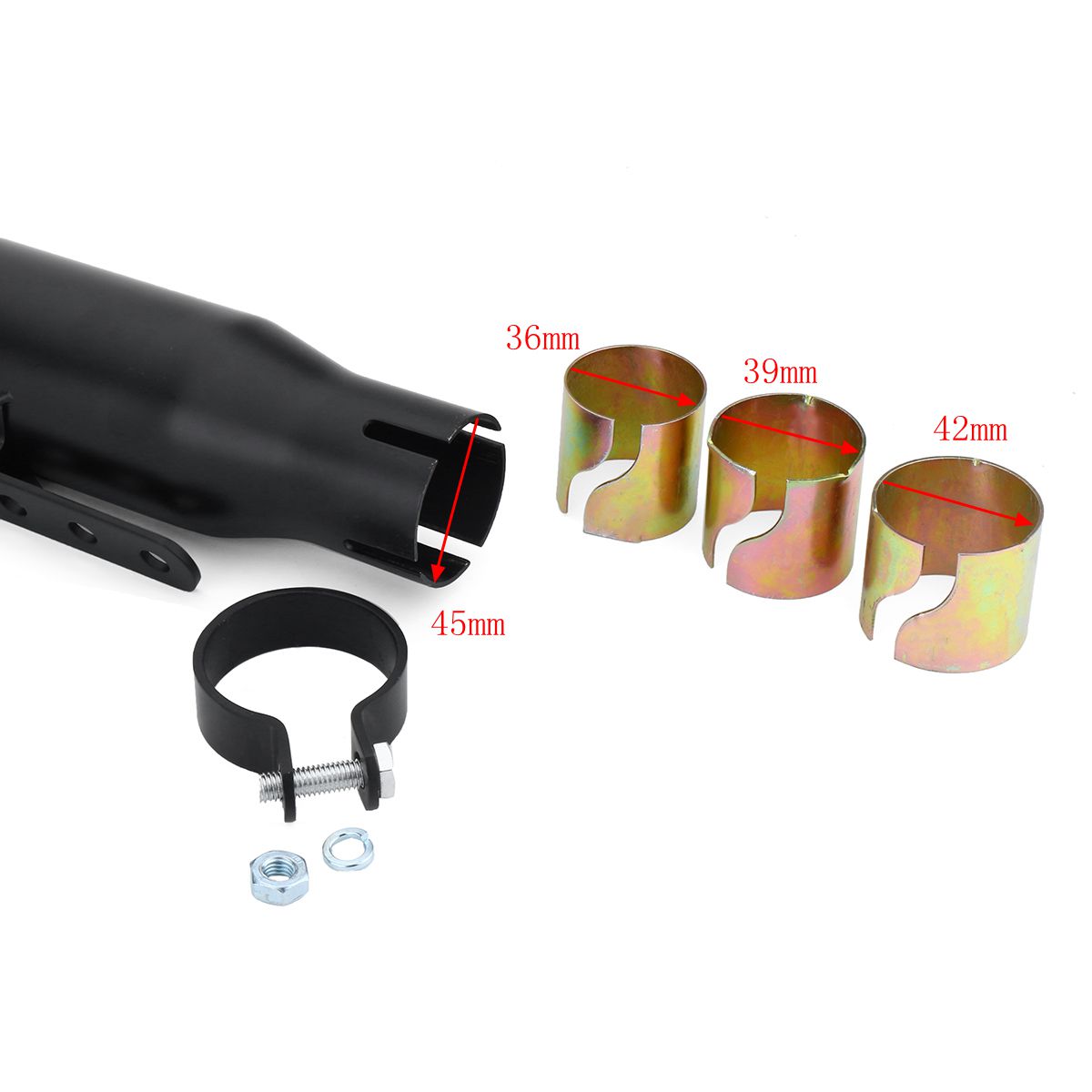 2X-Motorcycle-Exhaust-Muffler-Pipe-Tip-Retro-Vintage-Rear-Pipe-Tube-Black-For-Bobbers-1708576