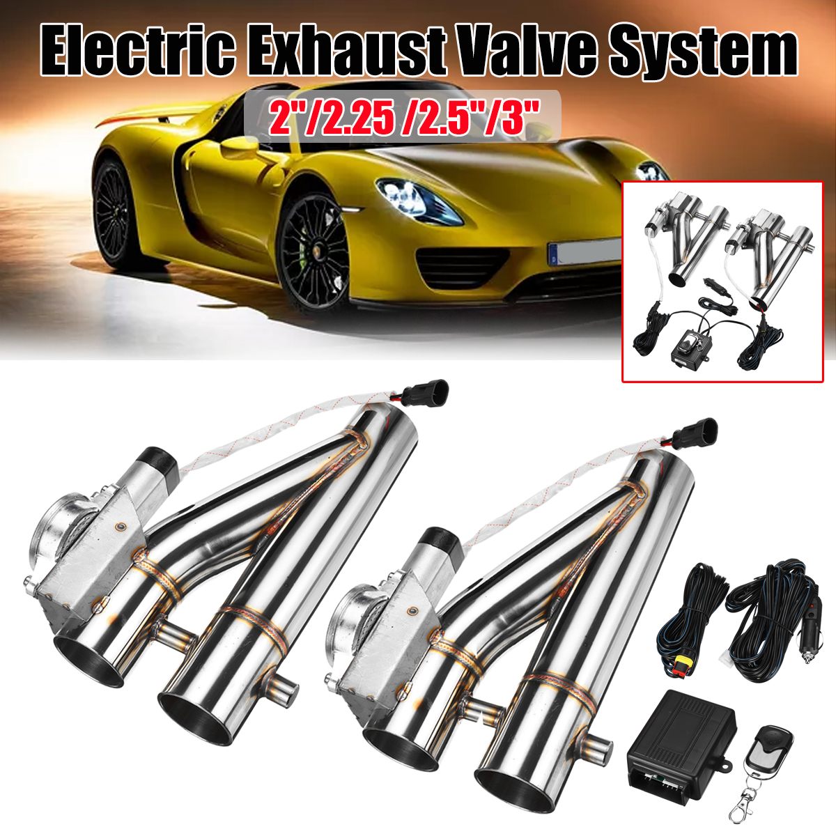 2quot225quot253-Electric-Exhaust-Catback-Downpipe-Cutout-E-Cut-Out-Valve-System-Kit-1823445