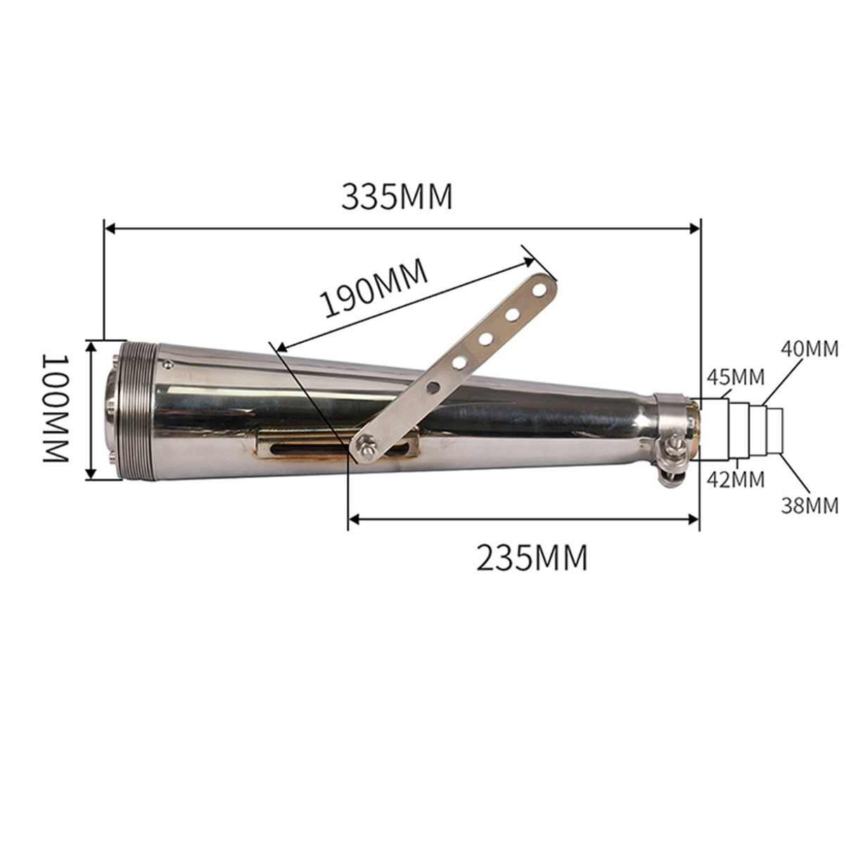 3-14quot-385404345mm-Motorcycle-Exhaust-Muffler-Pipe-Slip-on-Billet-Cap-For-Harley-2014-2017-Chrome-1654191