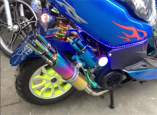 32mm-Motorcycle-Exhaust-Muffler-Machine-Rotating-Vent-Pipe-Blue-Stainless-Steel-1034462