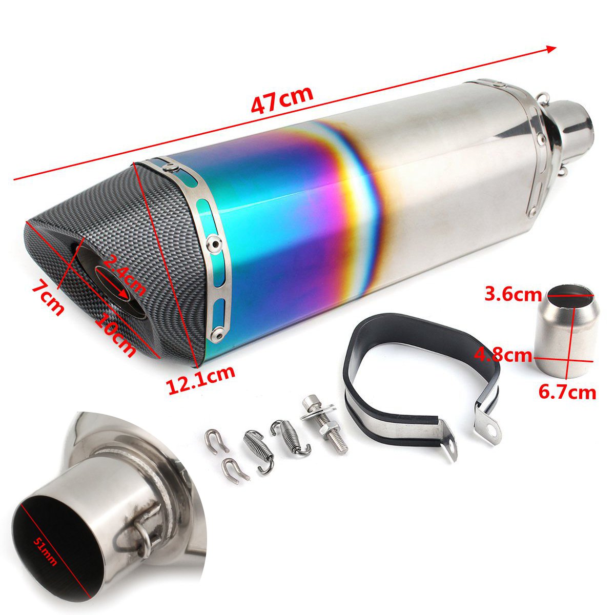 36-51mm-BlueColorful-Universal-Stainless-Steel-Motorcycle-Exhaust-Muffler-Pipe-1325866